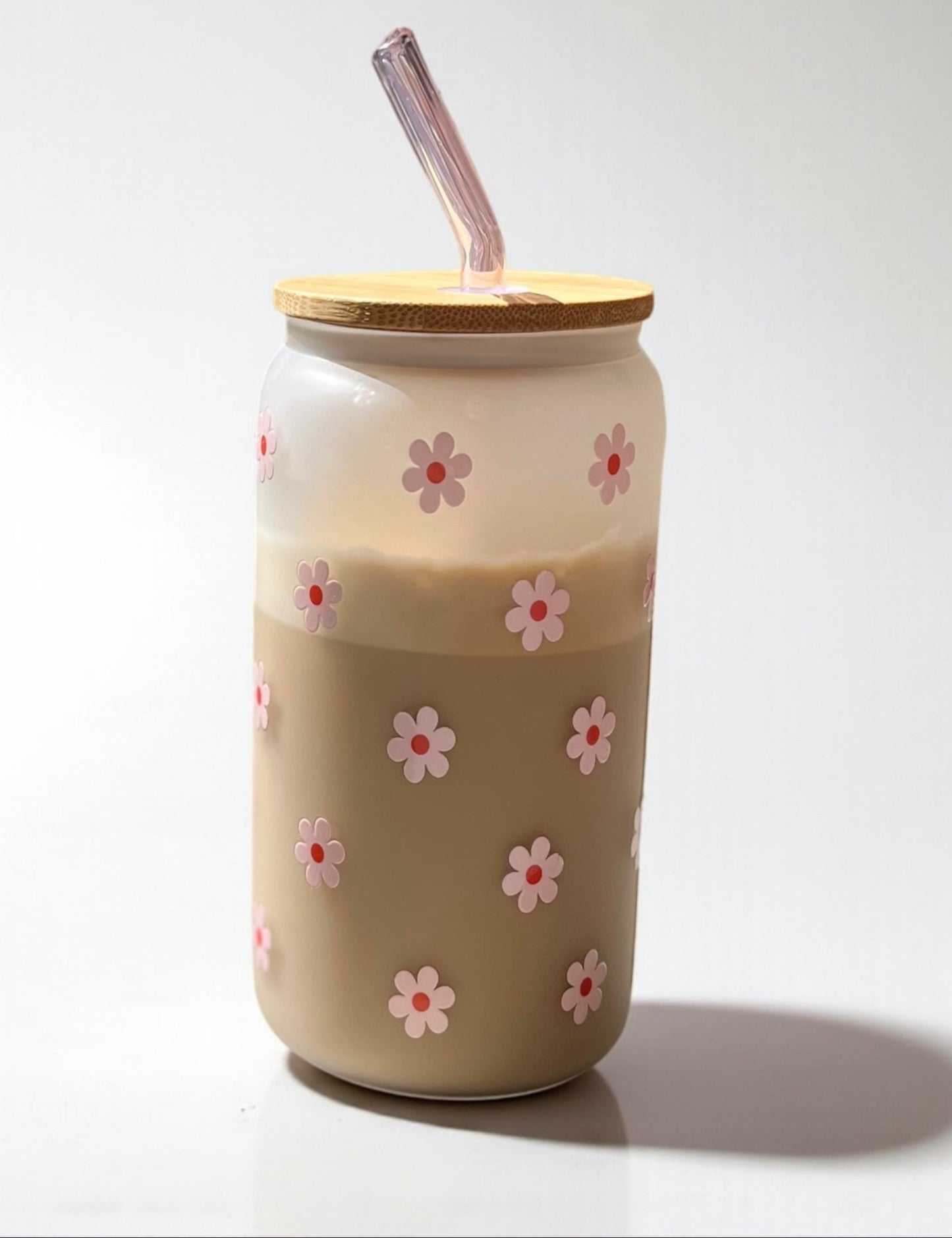 Trinkglas kleine Gänseblümchen rosa  470ml